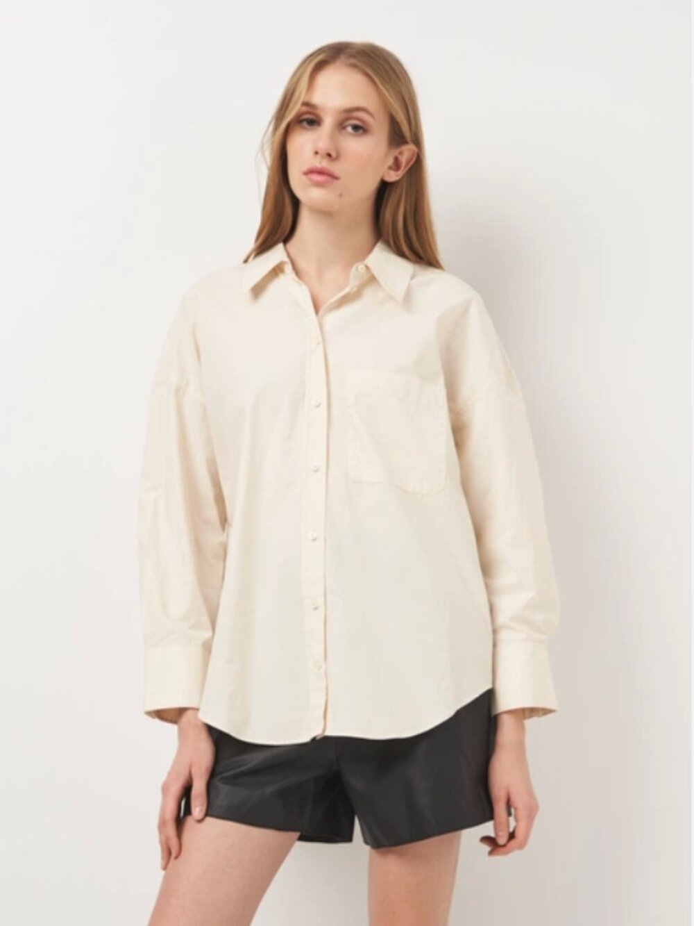 Cream Cotton Poplin Blouse